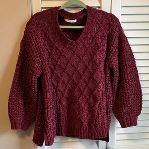 Oversized Altar'd State Deep Chenille-like V-Neck Sweater